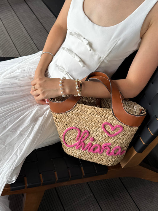 The Petite Garden Straw Tote Bag