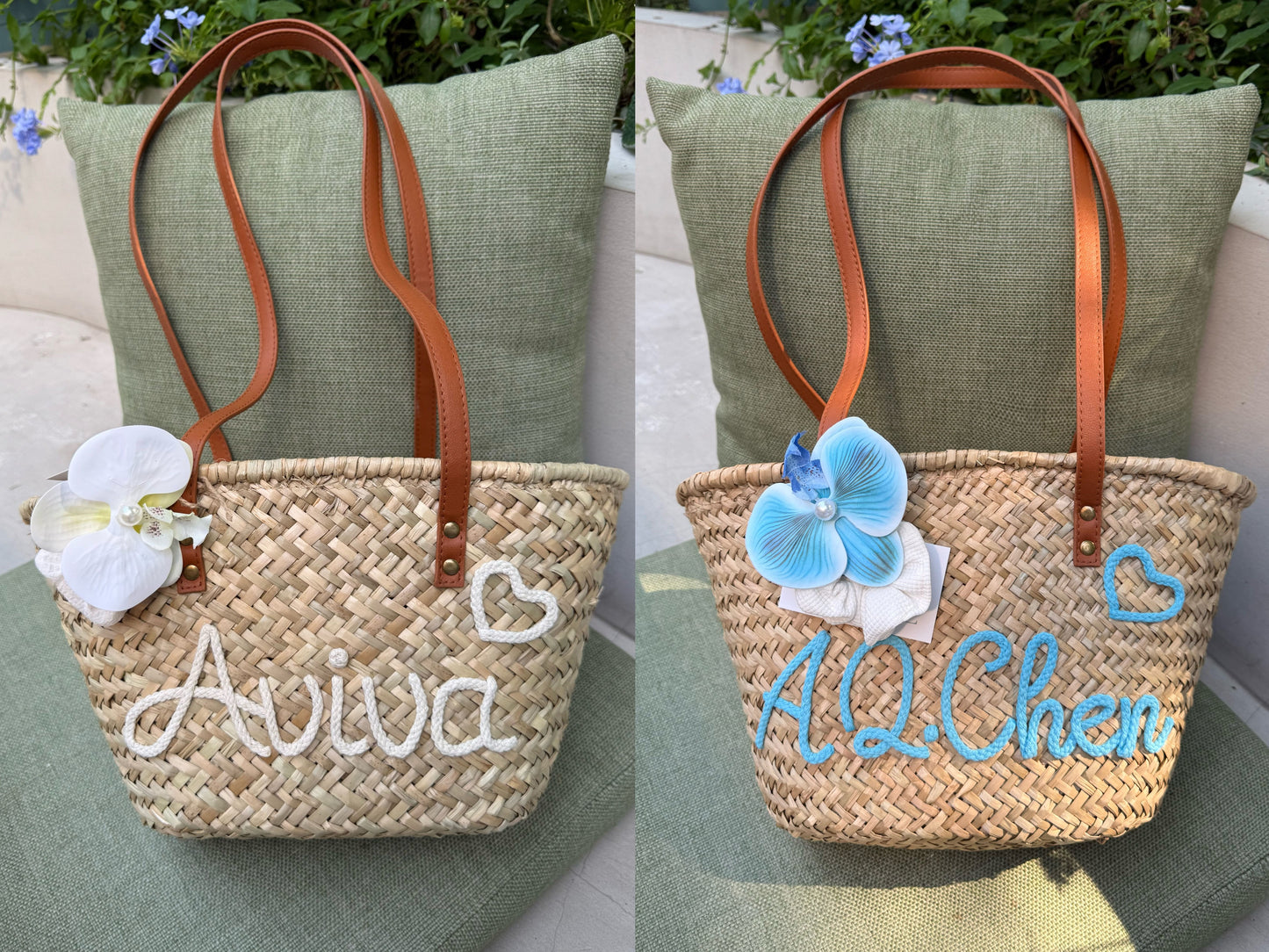 Olasita Signature Personalized Straw Tote Bag (Shoulder Strap)