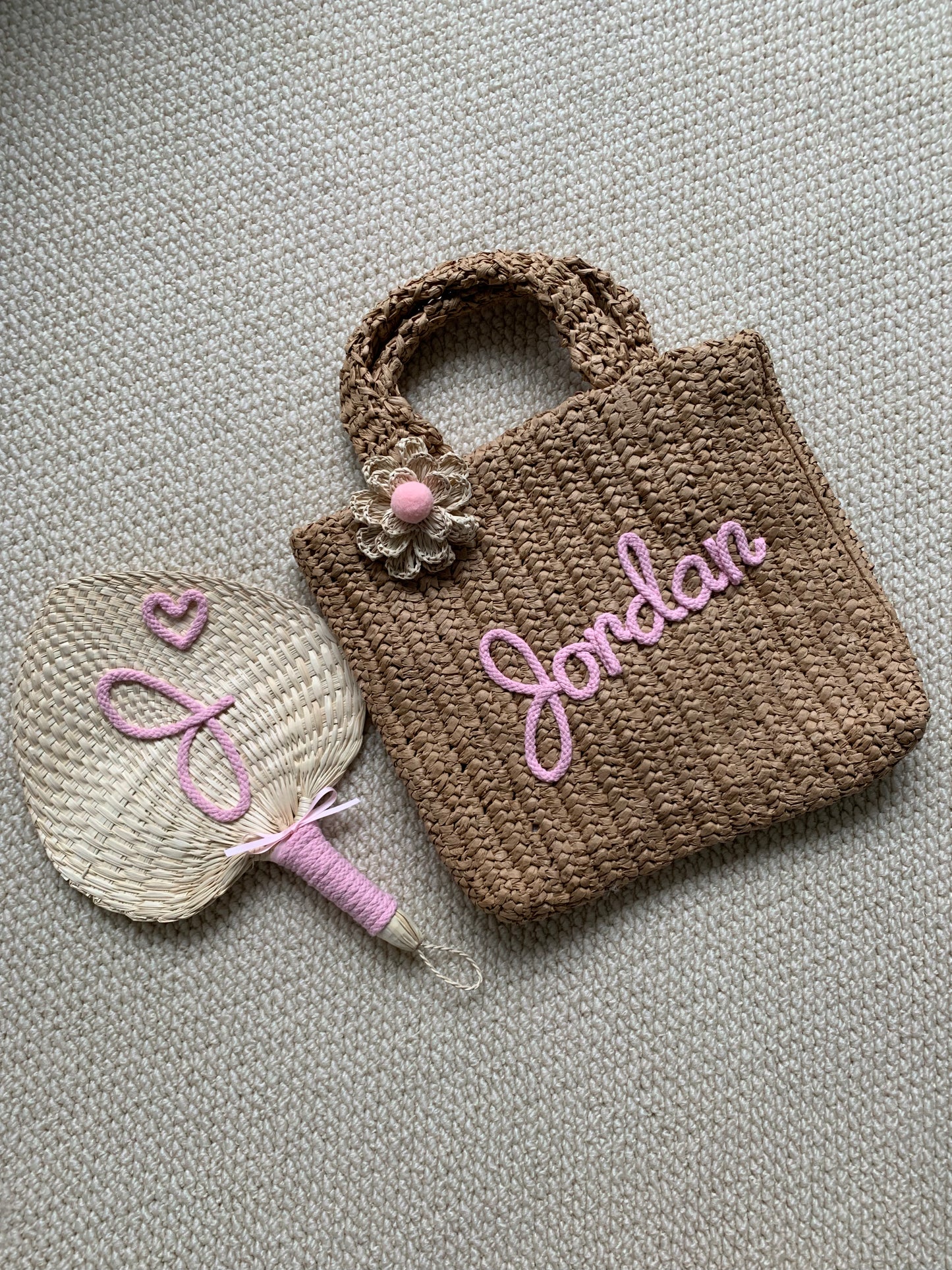 Poppy Personalized Handmade Crochet Straw Bag