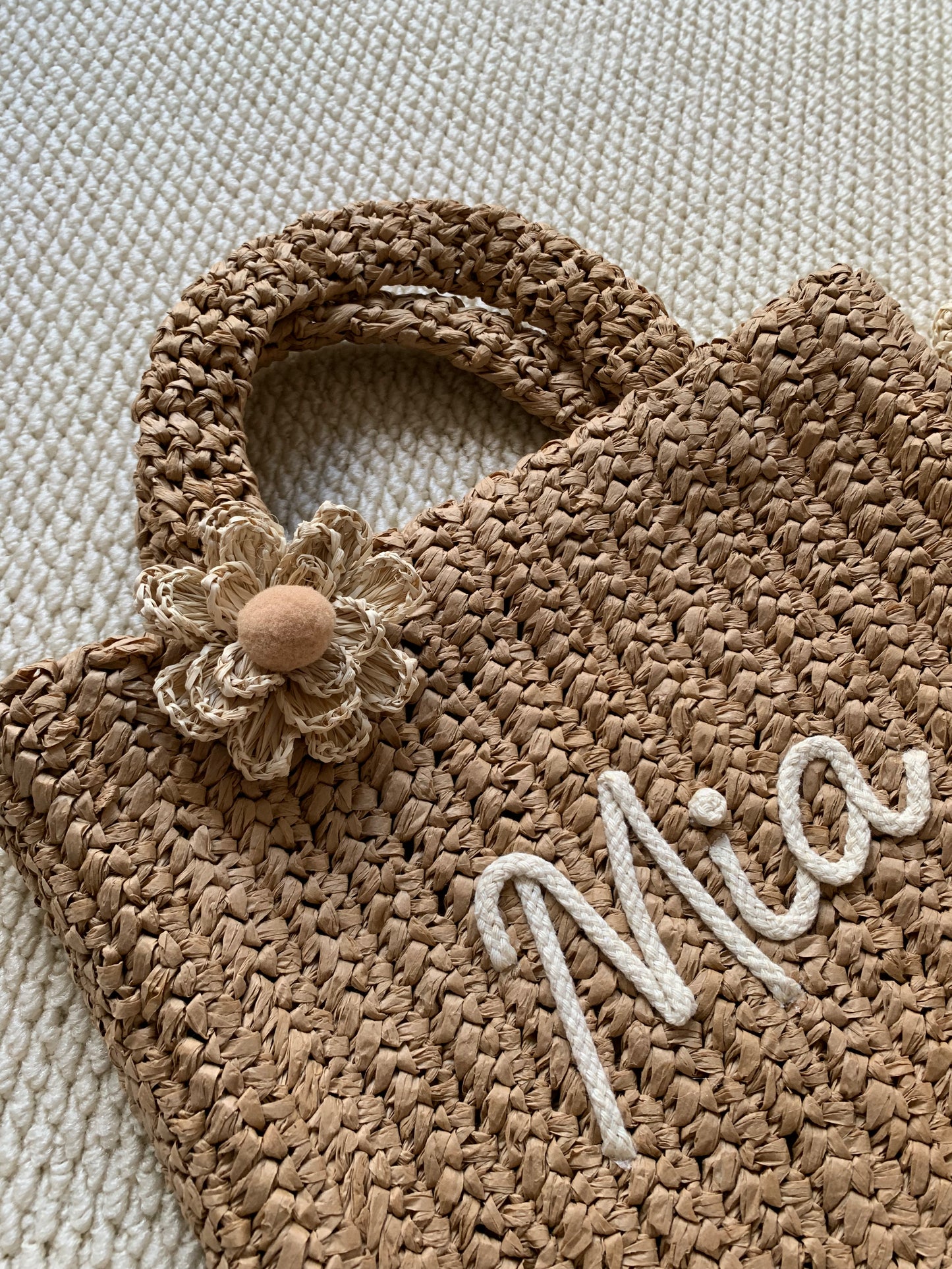 Poppy Personalized Handmade Crochet Straw Bag
