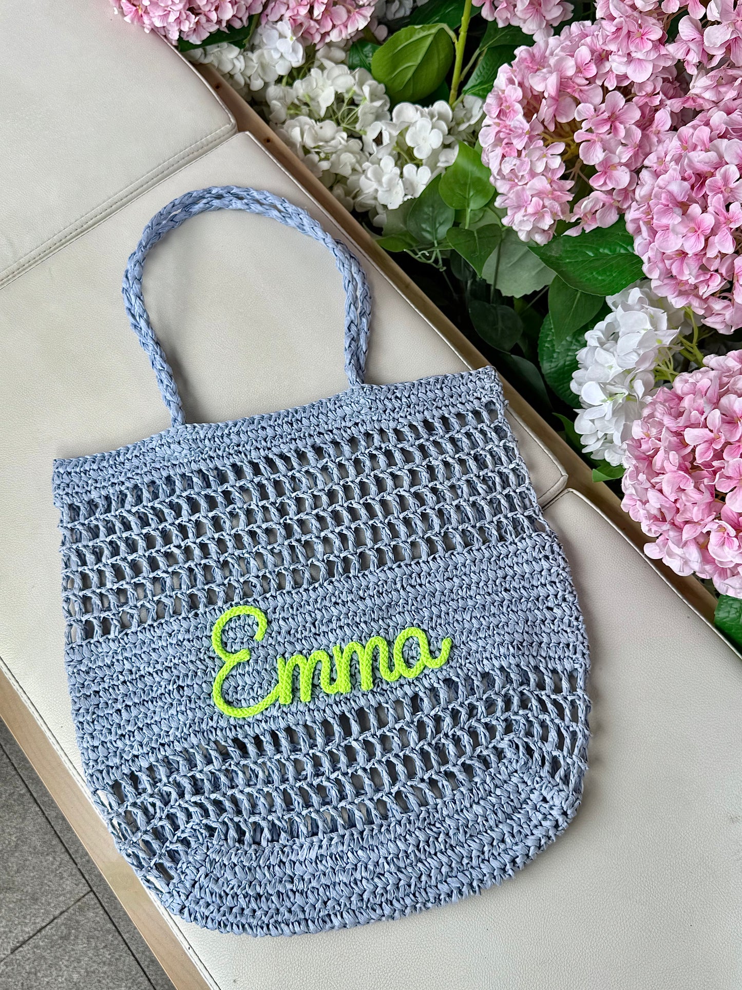 The Airelle Personalized Straw Tote Bag