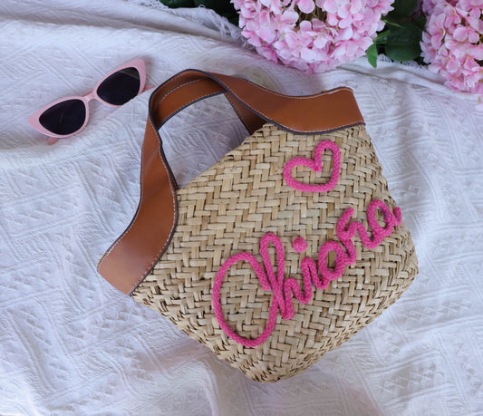 The Petite Garden Straw Tote Bag
