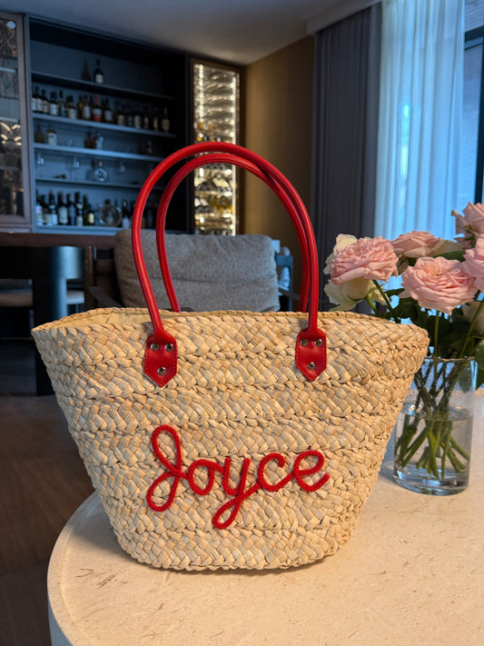 Sicilian Charm Personalized Straw Tote Bag