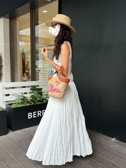 The Petite Garden Straw Tote Bag