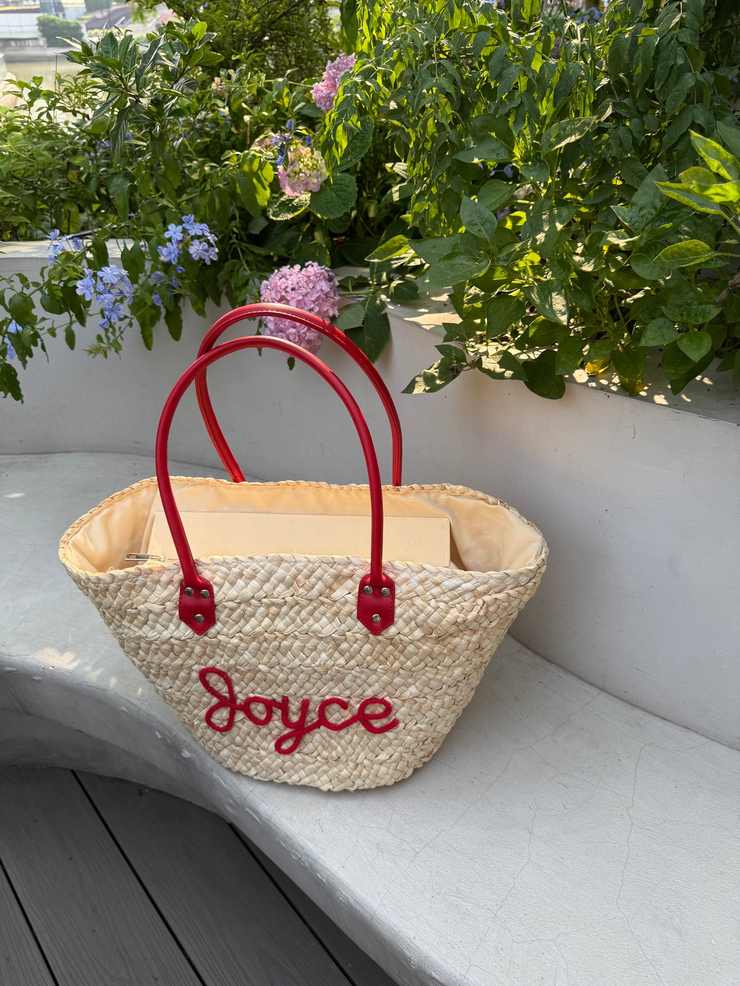Sicilian Charm Personalized Straw Tote Bag