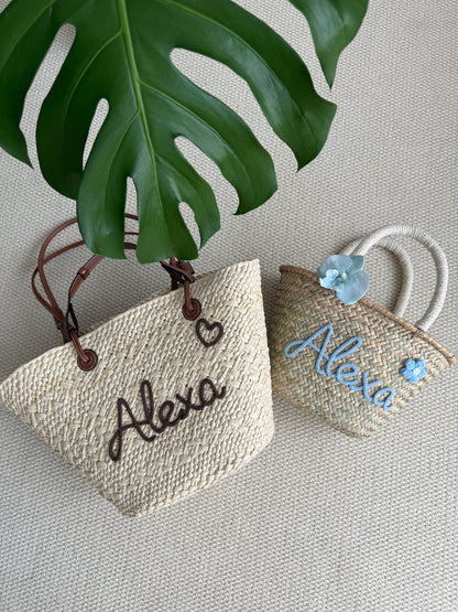 Olasita Signature Personalized Straw Tote Bag (Handle)