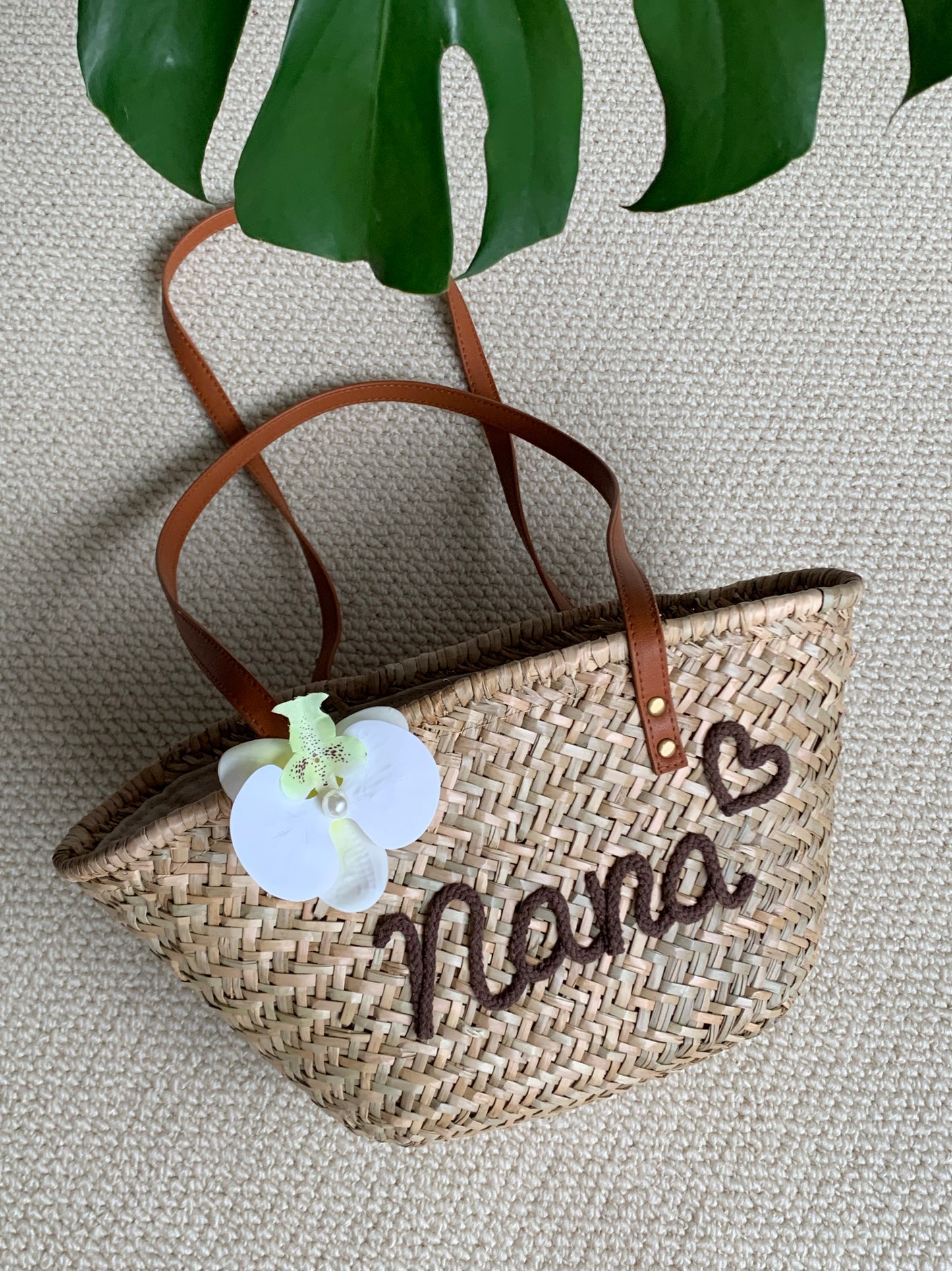 Olasita Signature Personalized Straw Tote Bag (Shoulder Strap)
