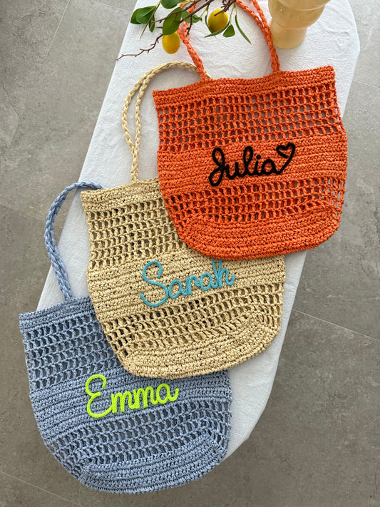 The Airelle Personalized Straw Tote Bag