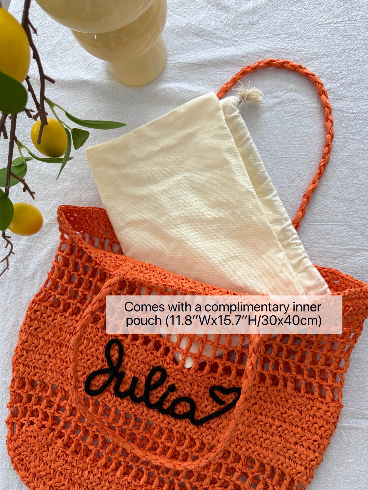 The Airelle Personalized Straw Tote Bag