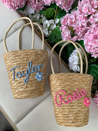 Summer Barrel Personalized Straw Bag With Handle