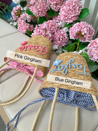 Summer Barrel Personalized Straw Bag With Handle