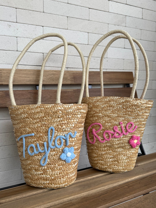 Summer Barrel Personalized Straw Bag With Handle