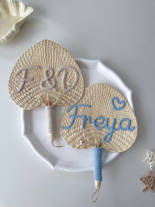 Personalized Straw Hand Fan