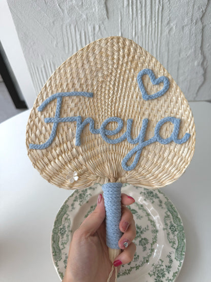 Personalized Straw Hand Fan