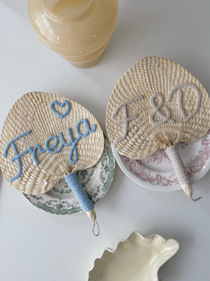 Personalized Straw Hand Fan