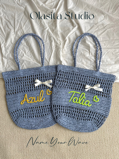 The Airelle Personalized Straw Tote Bag