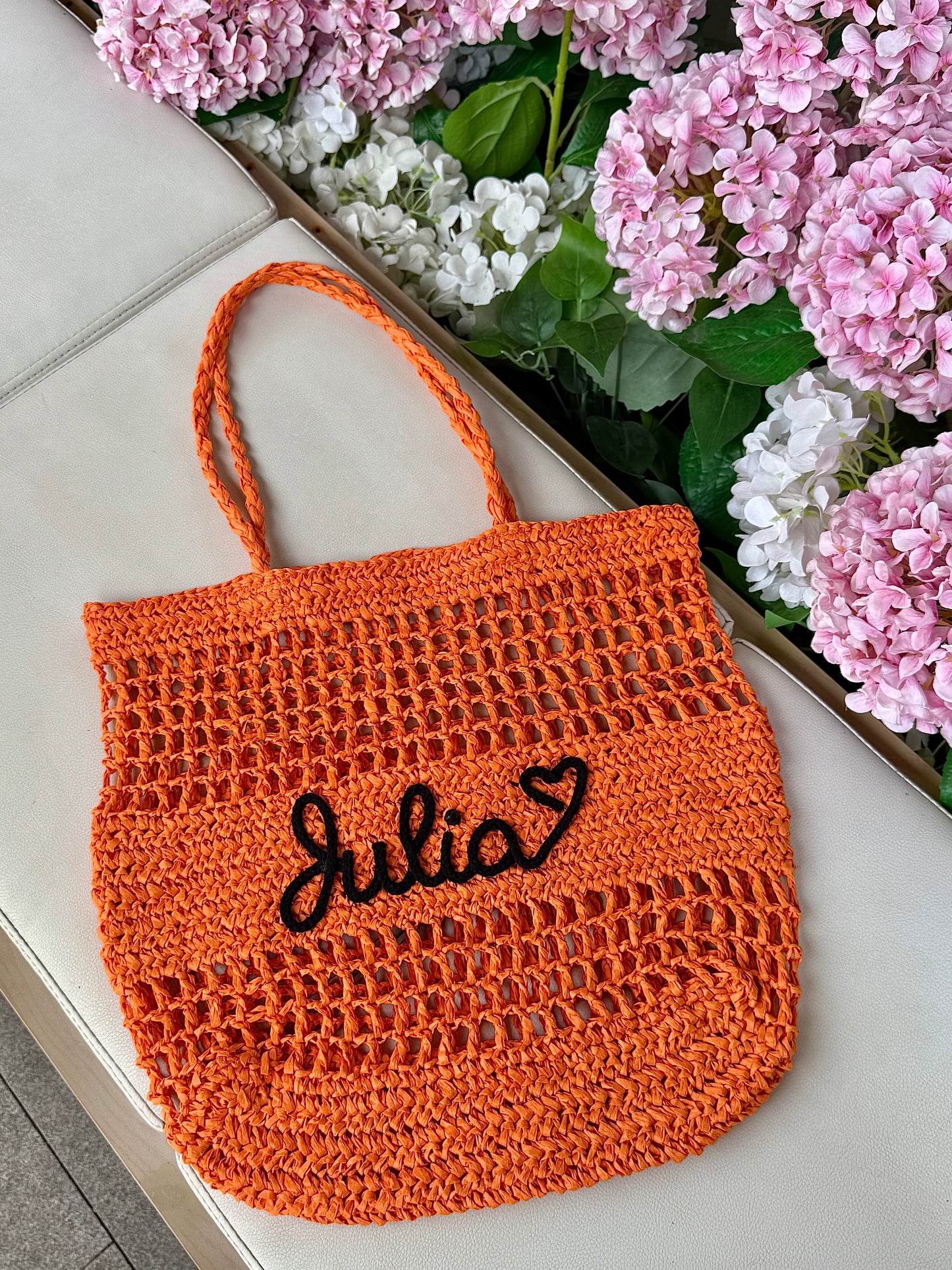 The Airelle Personalized Straw Tote Bag
