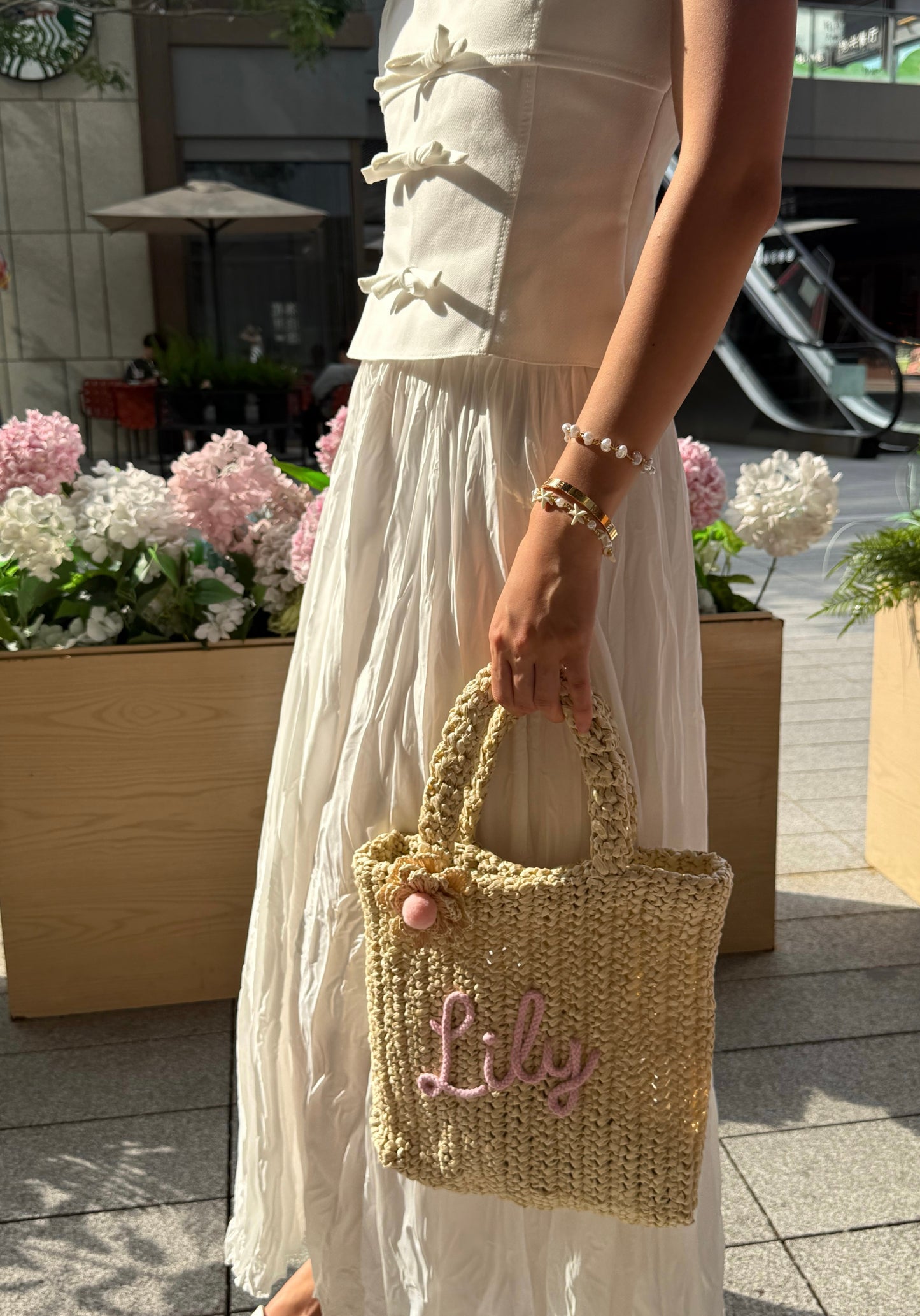 Poppy Personalized Handmade Crochet Straw Bag