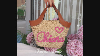 The Petite Garden Straw Tote Bag
