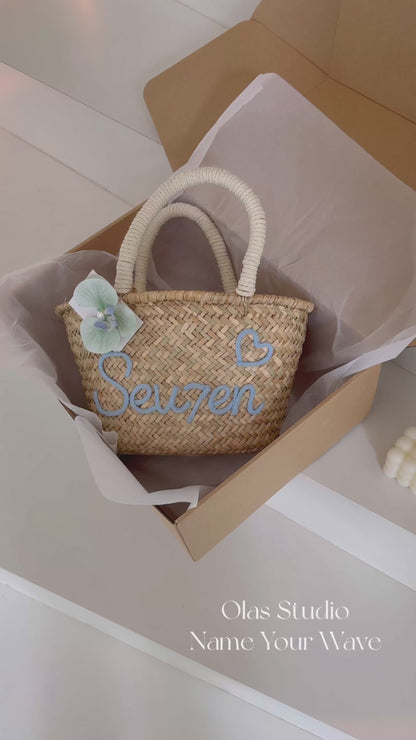Olasita Signature Personalized Straw Tote Bag (Handle)